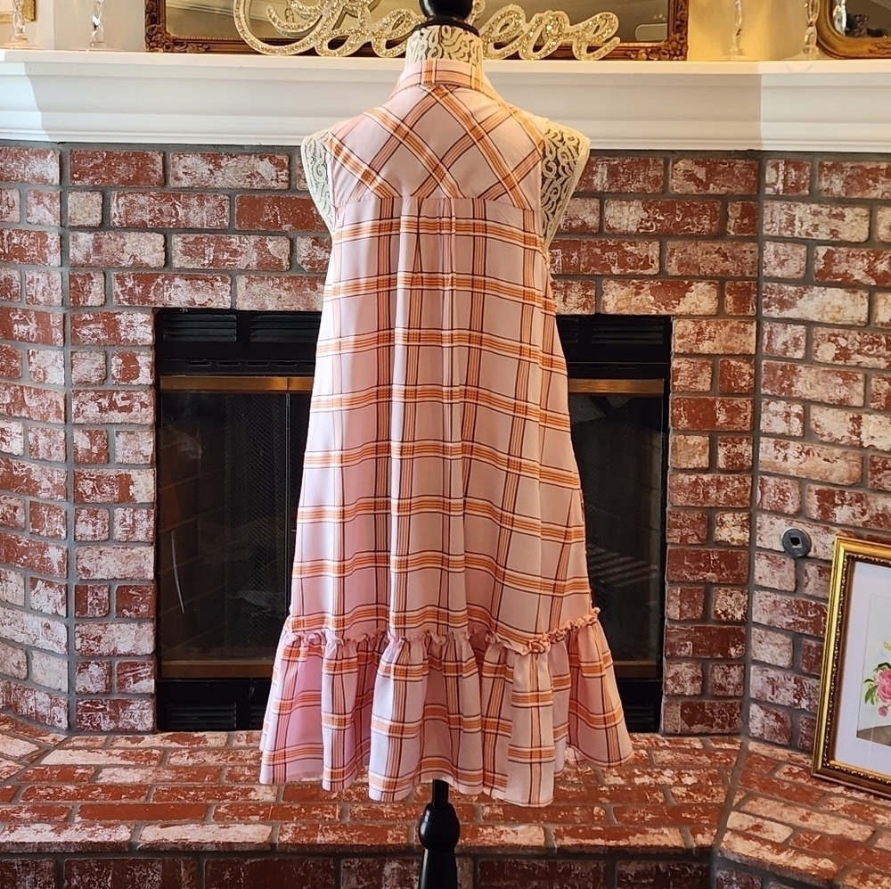 MAEVE BY ANTHROPOLOGY PINK AND ORANGE Size M DRESS - Picture 5 of 6